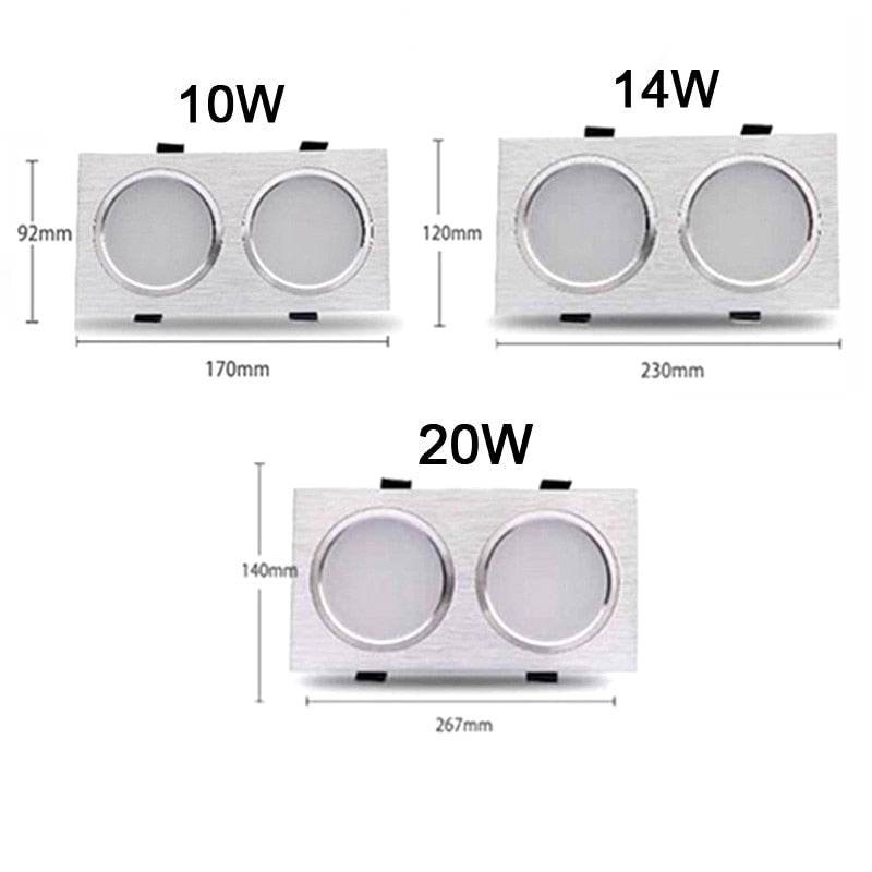 LED Downlights Square 10W 14W 20W LED Ceiling Lamp 110V 220V Driver For Living room Clothing Store Commercial Lighting