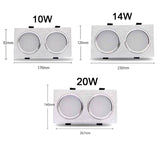 LED Downlights Square 10W 14W 20W LED Ceiling Lamp 110V 220V Driver For Living room Clothing Store Commercial Lighting