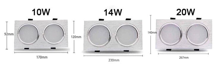 LED Downlights Square 10W 14W 20W LED Ceiling Lamp 110V 220V Driver For Living room Clothing Store Commercial Lighting