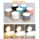 DBF Macaroon Iron+Wood LED Ceiling Light 5W 12W Surface Mount Ceiling Spot Light for Bar Kitchen