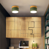 DBF Macaroon Iron+Wood LED Ceiling Light 5W 12W Surface Mount Ceiling Spot Light for Bar Kitchen