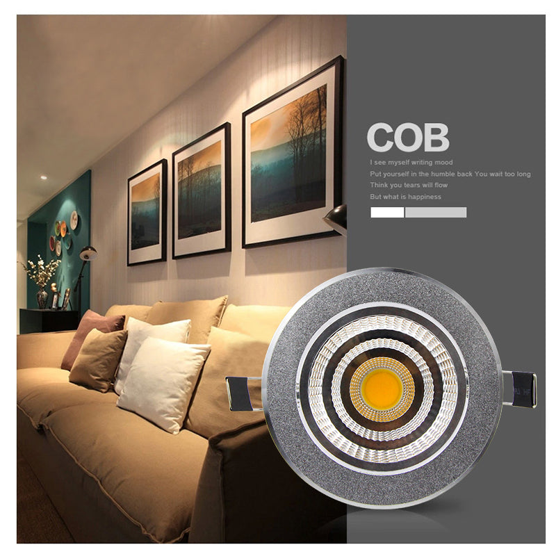 Dimmable LED Downlight COB Spotlight Ceiling lamp AC85-265V 6W 9W 12W 15W 18W Aluminum recessed downlights round led panel light