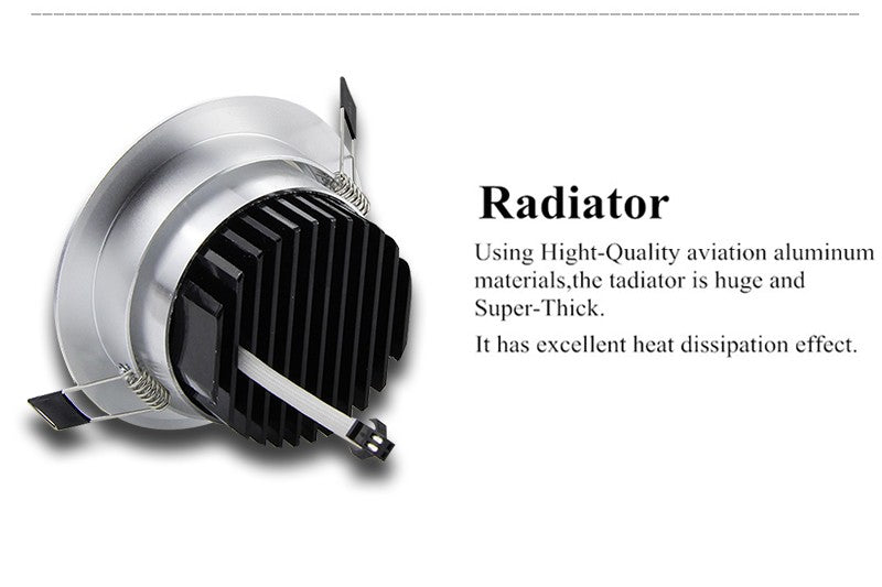 Dimmable LED Downlight COB Spotlight Ceiling lamp AC85-265V 6W 9W 12W 15W 18W Aluminum recessed downlights round led panel light