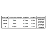 White Black LED Downlight 3W 5W 7W 9W 12W aluminum Recessed LED Spot Lighting Bedroom Kitchen Indoor led down light lamp