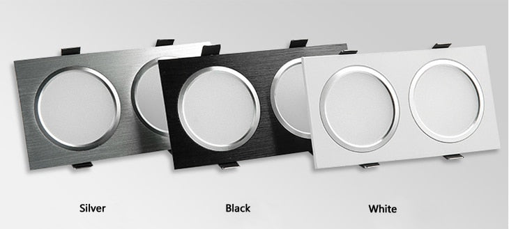 LED Downlights 5W 10W AC85-265V Square silver Black White LED Ceiling Lamp Down Light for Kitchen Home Office Indoor Lighting