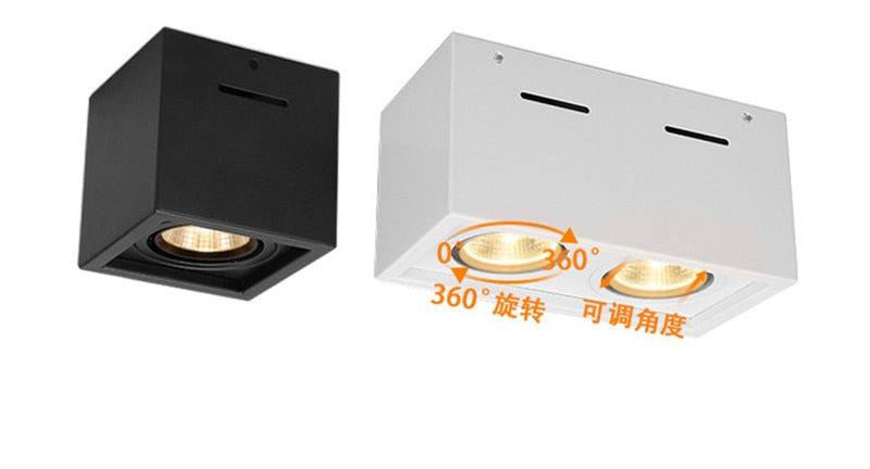 Dimmable LED Ceiling Spotlight Epistar Chip AC85-265V 10W 20W Aluminum Surface Mounted Downlight COB Background Lamps+Led Drive