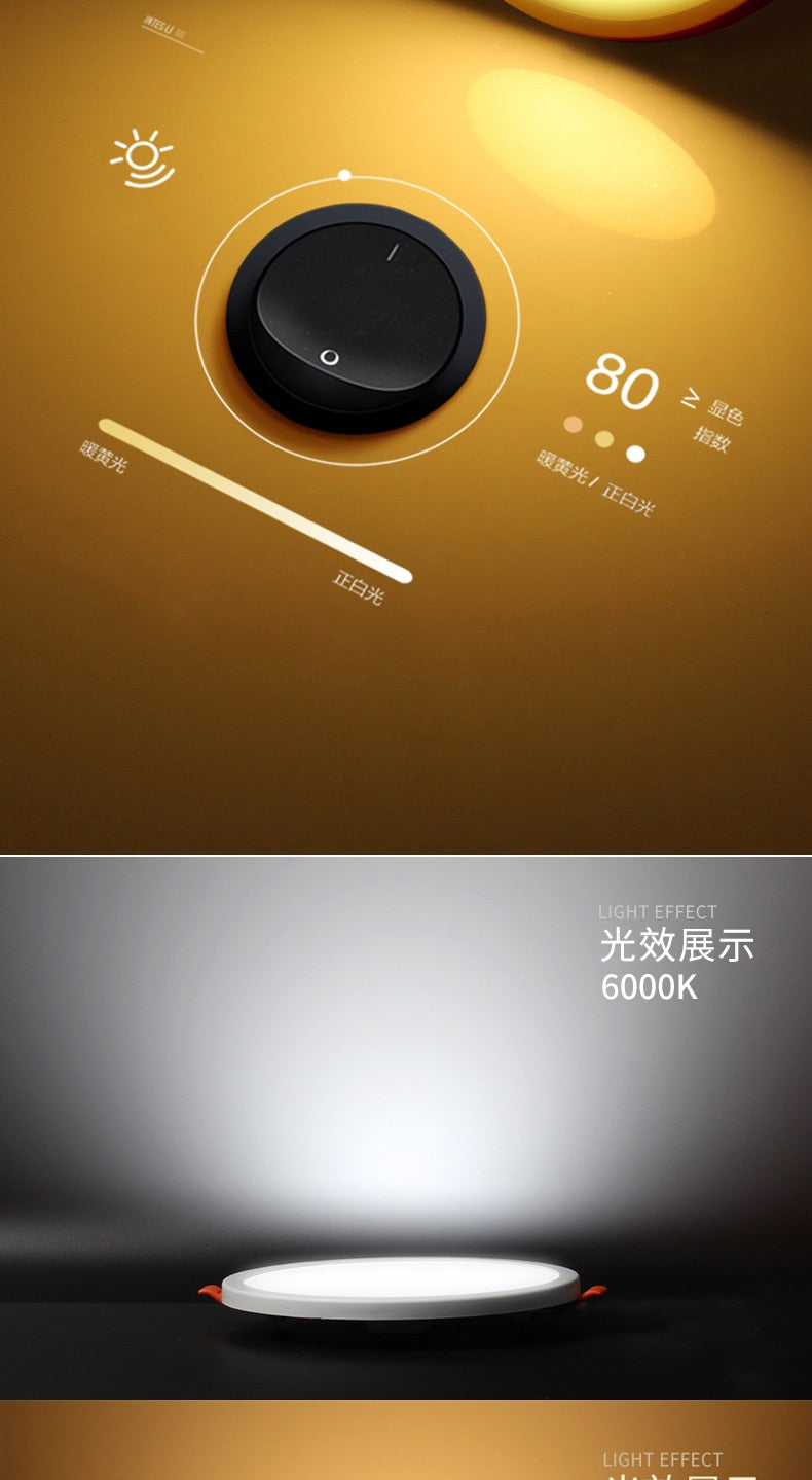 LED Downlight Ultra thin Round Square Recessed Lamp 6W 8W 15W 20W 220V Indoor Bathroom Ceiling LED Spot Light