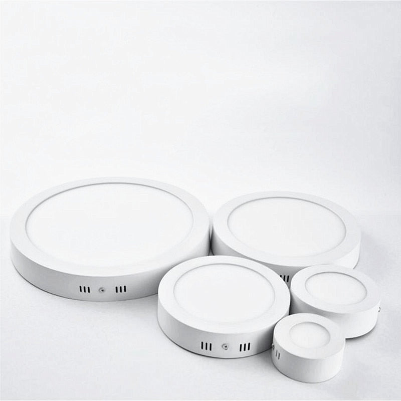 Ultra-Thin Round Square Surface Mounted LED Panel Lights 6W 12W 18W 24W LED Ceiling Lights AC85-265V LED Downlights Indoor Lighting