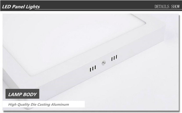 Ultra-Thin Round Square Surface Mounted LED Panel Lights 6W 12W 18W 24W LED Ceiling Lights AC85-265V LED Downlights Indoor Lighting