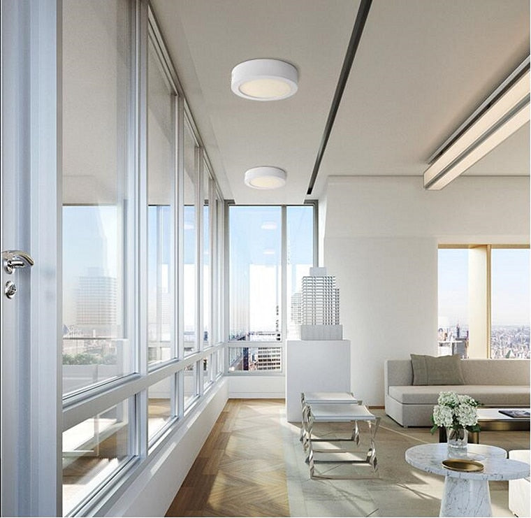 Ultra-Thin Round Square Surface Mounted LED Panel Lights 6W 12W 18W 24W LED Ceiling Lights AC85-265V LED Downlights Indoor Lighting