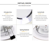 LED Downlight Gold/Silver/White Body 5W 9W 12W 15W 18W led Ceiling light AC 220V 230V 240V LED Spotlight for Indoor