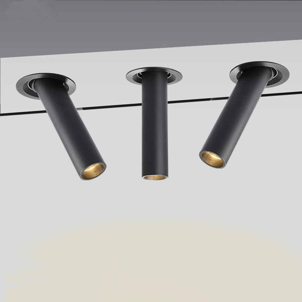 DBF Long Tube Angle Adjustable LED COB Recessed Downlight Not Dimmable 12W Ceiling Spot Light 3000K 4000K 6000K AC110V/220V