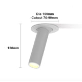 DBF Long Tube Angle Adjustable LED COB Recessed Downlight Not Dimmable 12W Ceiling Spot Light 3000K 4000K 6000K AC110V/220V