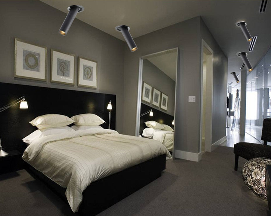 DBF Long Tube Angle Adjustable LED COB Recessed Downlight Not Dimmable 12W Ceiling Spot Light 3000K 4000K 6000K AC110V/220V