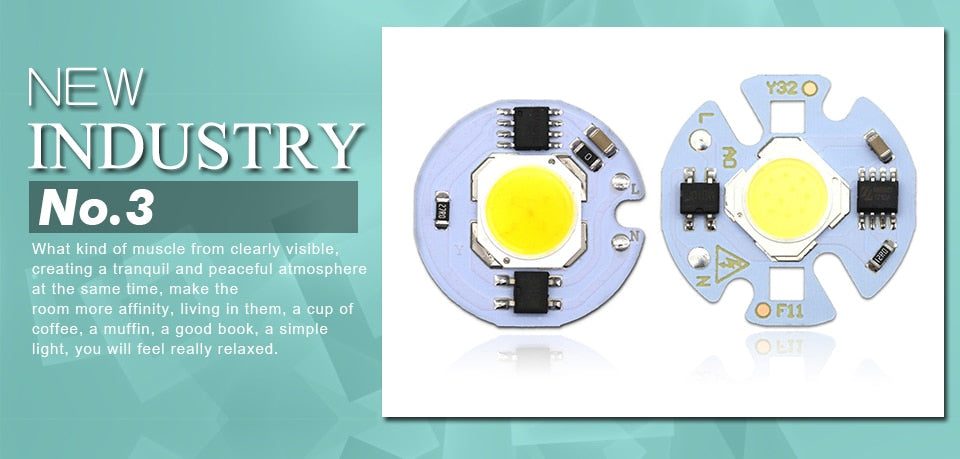 LED COB Chip 5Pcs Lampada 220V 9W 7W 5W 3W Smart IC For DIY LED Light Bulb Downlight Spotlight No Need Power Supply