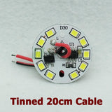 AC220V Smart IC Driver LED PCB Lamp panel 3W 5W 7W 9W 12W 15W SMD2835 Chip Light source Tinned 20cm Cable for LED blub Downlight