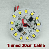 AC220V Smart IC Driver LED PCB Lamp panel 3W 5W 7W 9W 12W 15W SMD2835 Chip Light source Tinned 20cm Cable for LED blub Downlight