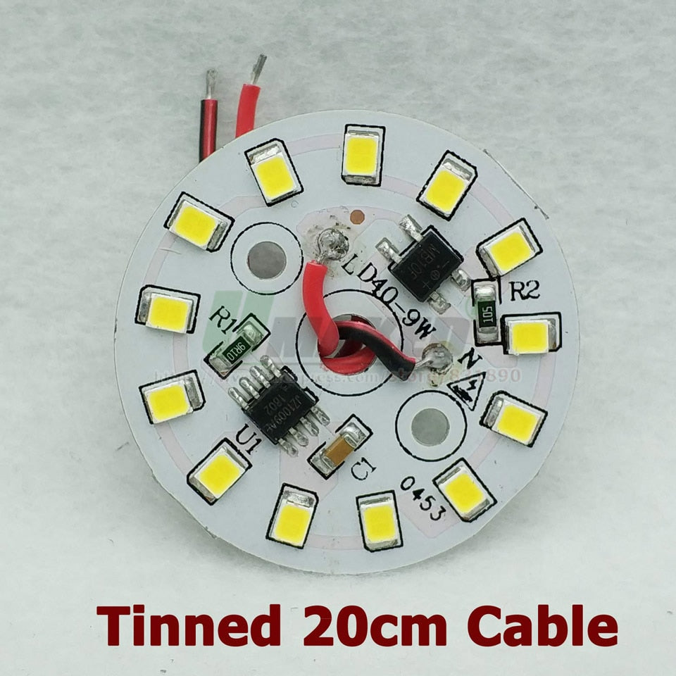 AC220V Smart IC Driver LED PCB Lamp panel 3W 5W 7W 9W 12W 15W SMD2835 Chip Light source Tinned 20cm Cable for LED blub Downlight