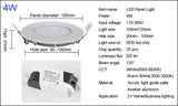 LED Ultra Thin Led Panel Downlight 3w 4w 6w 9w 12w 15w 18w Round  Panel Ceiling Recessed Spot Light AC85-265V Painel lamp CE UL