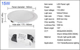 LED Ultra Thin Led Panel Downlight 3w 4w 6w 9w 12w 15w 18w Round  Panel Ceiling Recessed Spot Light AC85-265V Painel lamp CE UL