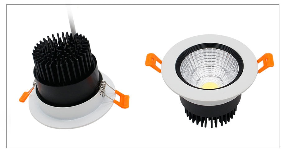 Angle Adjustable COB LED Recessed Spot Lights Dimmable 5W 9W 12W 3000K/4000K/6000K LED Ceiling Downlights AC110/220V