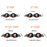 Dimmable Lights LED Ceiling Spot Light Embedded Angled Downlight 10W 14W 20W 24W Rectangle Downlight AC85-265V