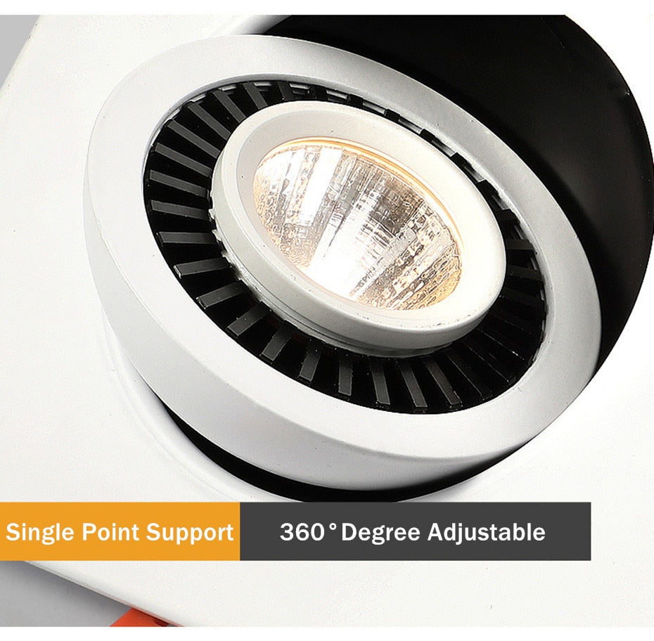 Dimmable Lights LED Ceiling Spot Light Embedded Angled Downlight 10W 14W 20W 24W Rectangle Downlight AC85-265V