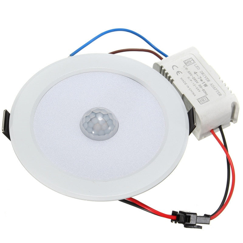 LED Downlight Light 7W E27 PIR Motion Sensor 5730 SMD LED Light StepPath Lamp AC 85-265V