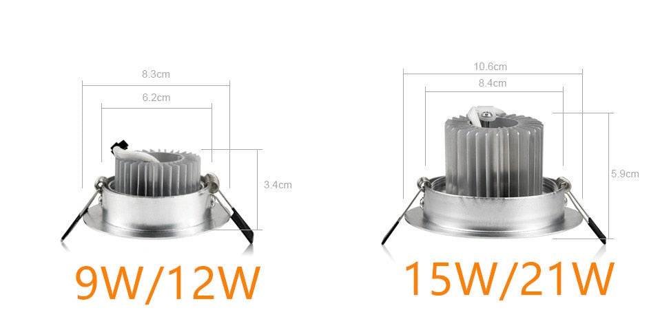 LED Spot LED Downlight Dimmable Bright Recessed 6W 9W 12W 15W 21W  LED Spot light decoration Ceiling Lamp AC 110V 220V AC85-26V