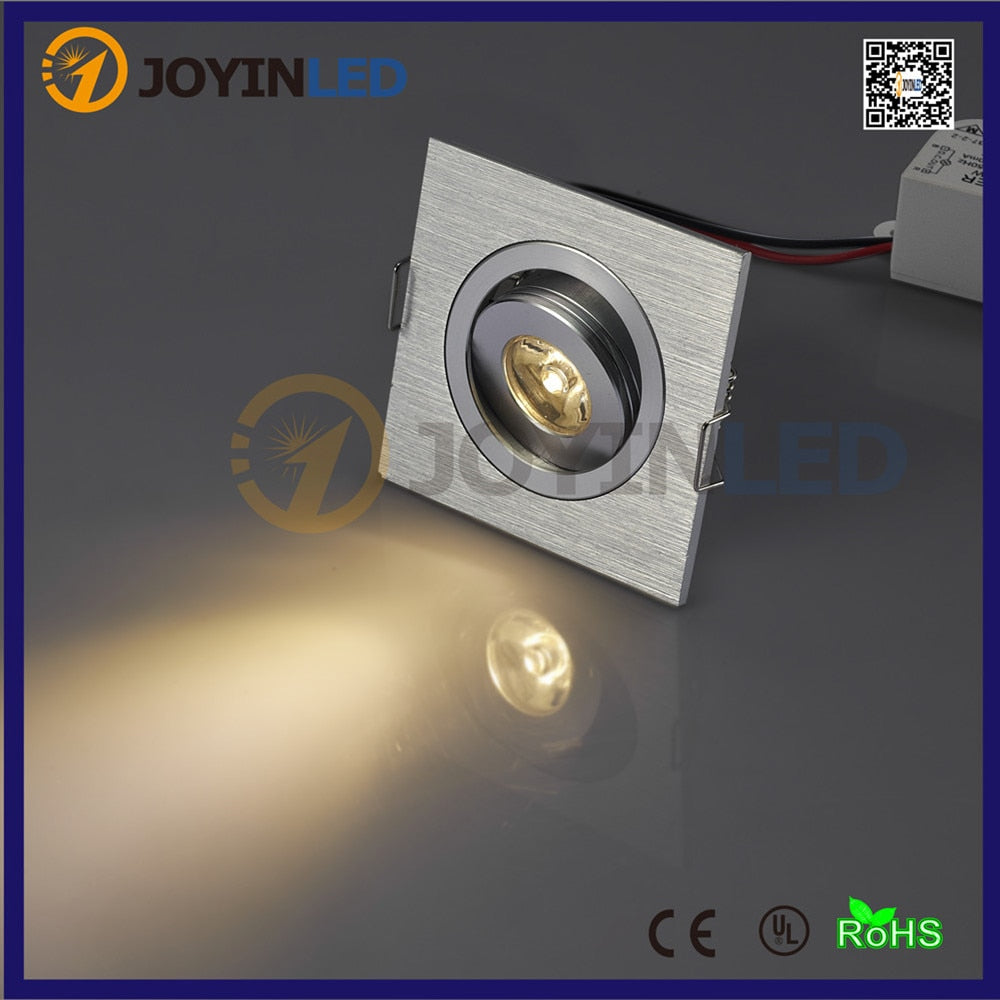 High power led 1W 3W recessed led ceiling lamps square living room cabinet bedroom led downlights