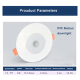 LED 5w Sound light Infrared Human Body Sensor Downlight Radar Sensor nd Lamp Control Induction Ceiling Downlight