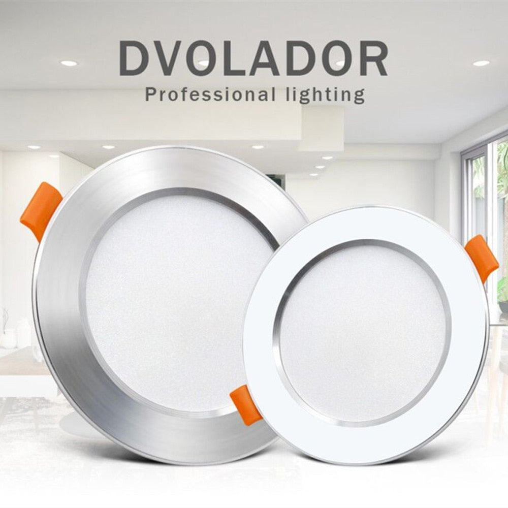 Silver White Led Downlight lights 12W 9W 7W spot led lights Warm White Natural White Ceiling Lamp Home Indoor recessed led down