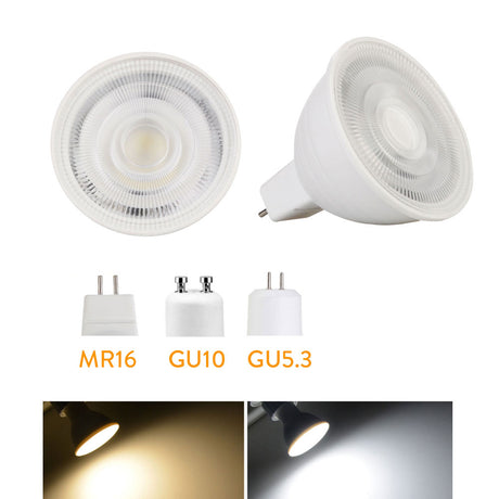 LED Bulb 10X Spotlight Dimmable GU10 MR16 5W COB Chip 24 Degree Chandelier LED Lamp For Downlight Table Light AC 110V 220V