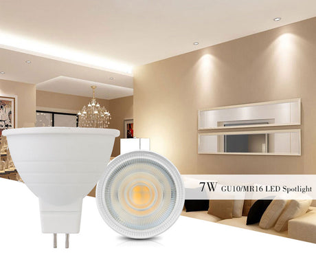 LED Bulb 10X Spotlight Dimmable GU10 MR16 5W COB Chip 24 Degree Chandelier LED Lamp For Downlight Table Light AC 110V 220V