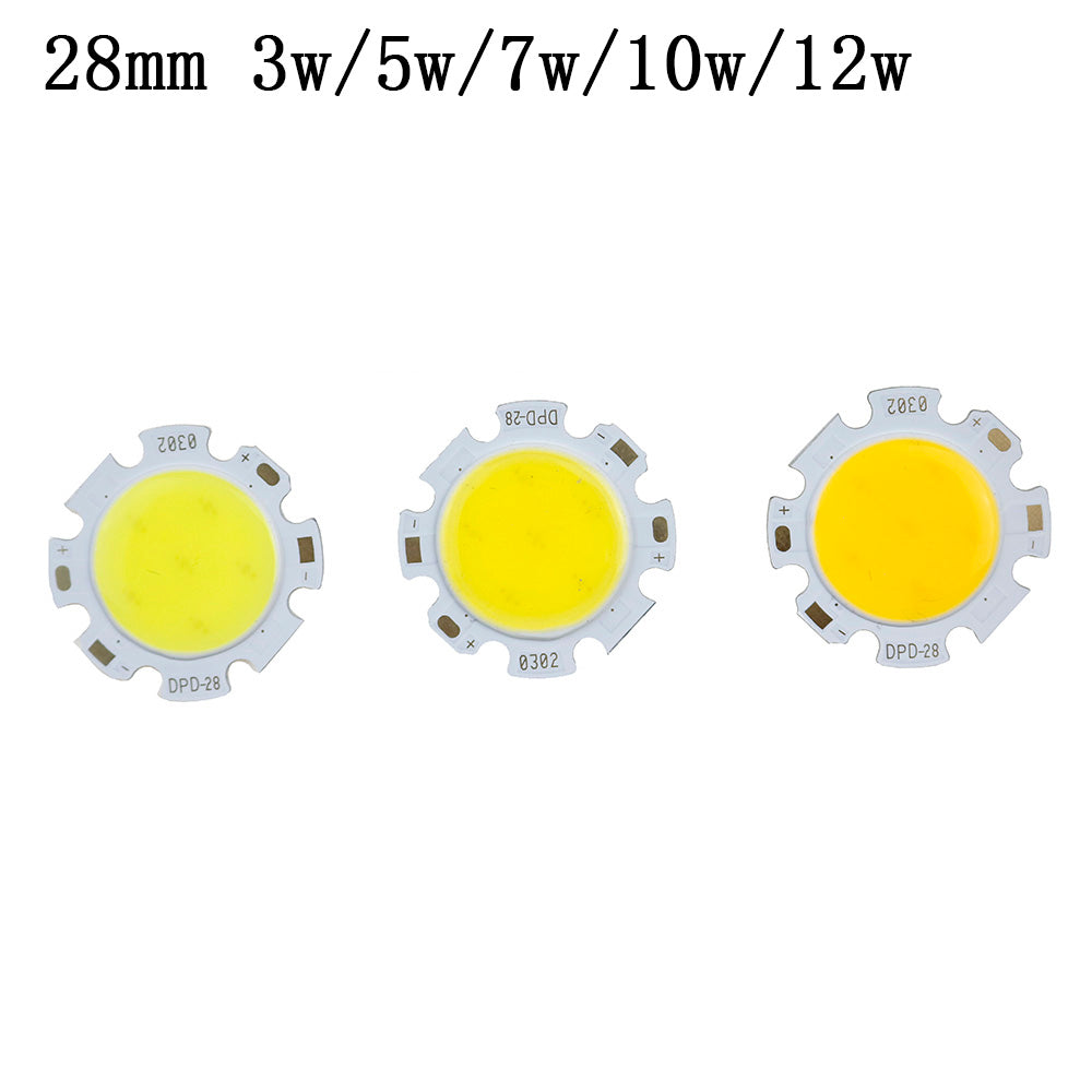 LED COB Chip 28mm Square Round Lighting Source 10-100pcs 3W 5W 7W 10W 12W for Spotlight Downlight Tube Light Ceiling Lamp 300ma