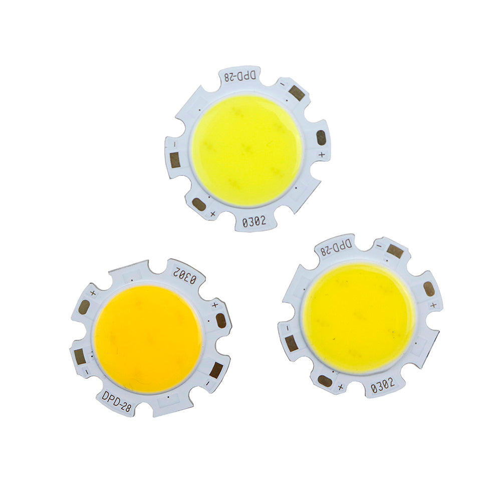 LED COB Chip 28mm Square Round Lighting Source 10-100pcs 3W 5W 7W 10W 12W for Spotlight Downlight Tube Light Ceiling Lamp 300ma
