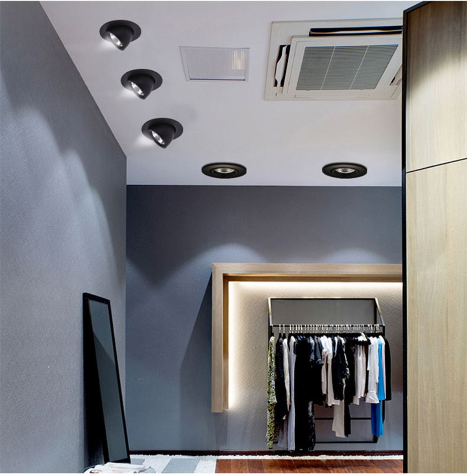 LED Downlight dimmable 7W 10W 15W 20W adjustable 360 Degree Recessed LED Ceiling Spot Light  AC110V 220V Trunk downlight LED