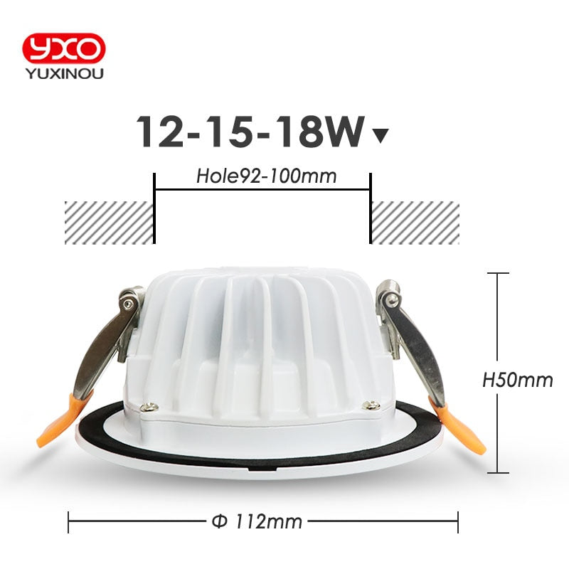 Waterproof/Fire prevention LED Downlight IP65 LED Downlight Spot Light 12W/9W/7W/5W Super Bright AC220V Recessed Ceiling Lamp