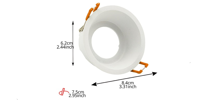 LEDIARY LED Spot Downlight Fitting GU10 Matte White 90-260V Ceiling Recessed Lamp 75mm 90mm Cut Hole Bulb Replaceable Downlights