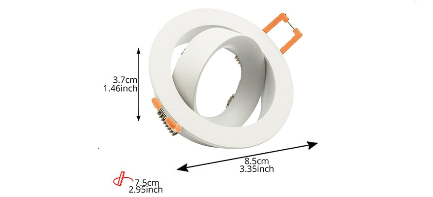 LEDIARY LED Spot Downlight Fitting GU10 Matte White 90-260V Ceiling Recessed Lamp 75mm 90mm Cut Hole Bulb Replaceable Downlights
