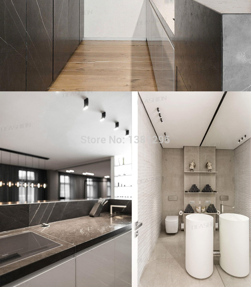 LED Surface Mounted 1PCS Downlight Spotlight 12W Black White Rotatable 3000K 4000K 6000K Home Lamp Adjustable Ceiling Spot Light