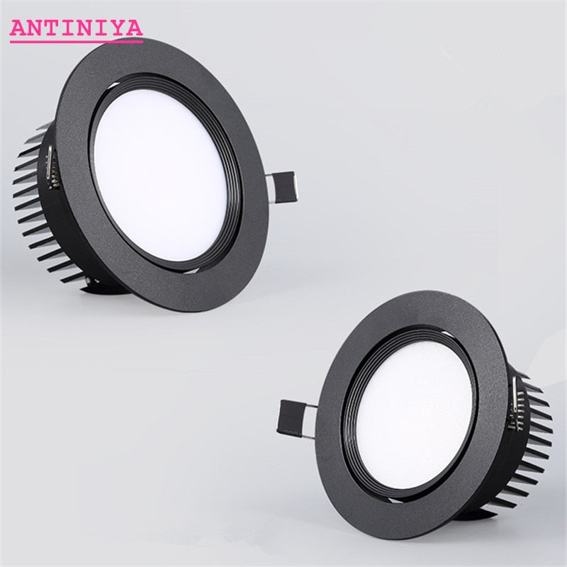 Dimmable LED COB Spotlight Ceiling lamp AC85-265V 5w 7w 9w 12w 15w 18w Aluminum Recessed Downlight Round Panel Light Indoor Lighting