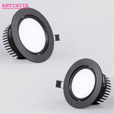 Dimmable LED COB Spotlight Ceiling lamp AC85-265V 5w 7w 9w 12w 15w 18w Aluminum Recessed Downlight Round Panel Light Indoor Lighting