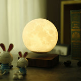 Magnetic Levitation LED Moon Night Light Wooden Base 3D Moon Light Lamp Romantic Valentine's Day Birthday Gift Switch Home
