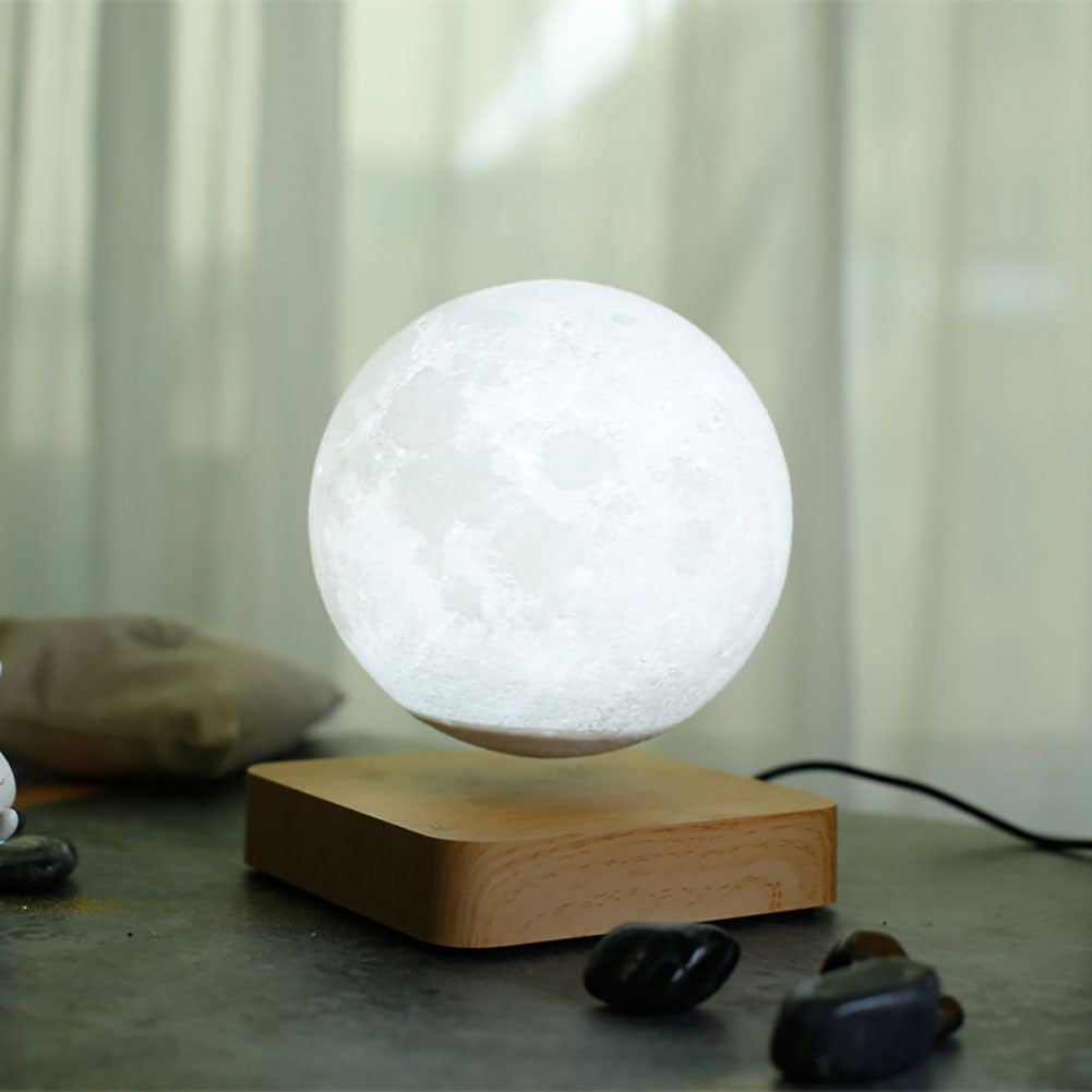 Magnetic Levitation LED Moon Night Light Wooden Base 3D Moon Light Lamp Romantic Valentine&#39;s Day Birthday Gift Switch Home