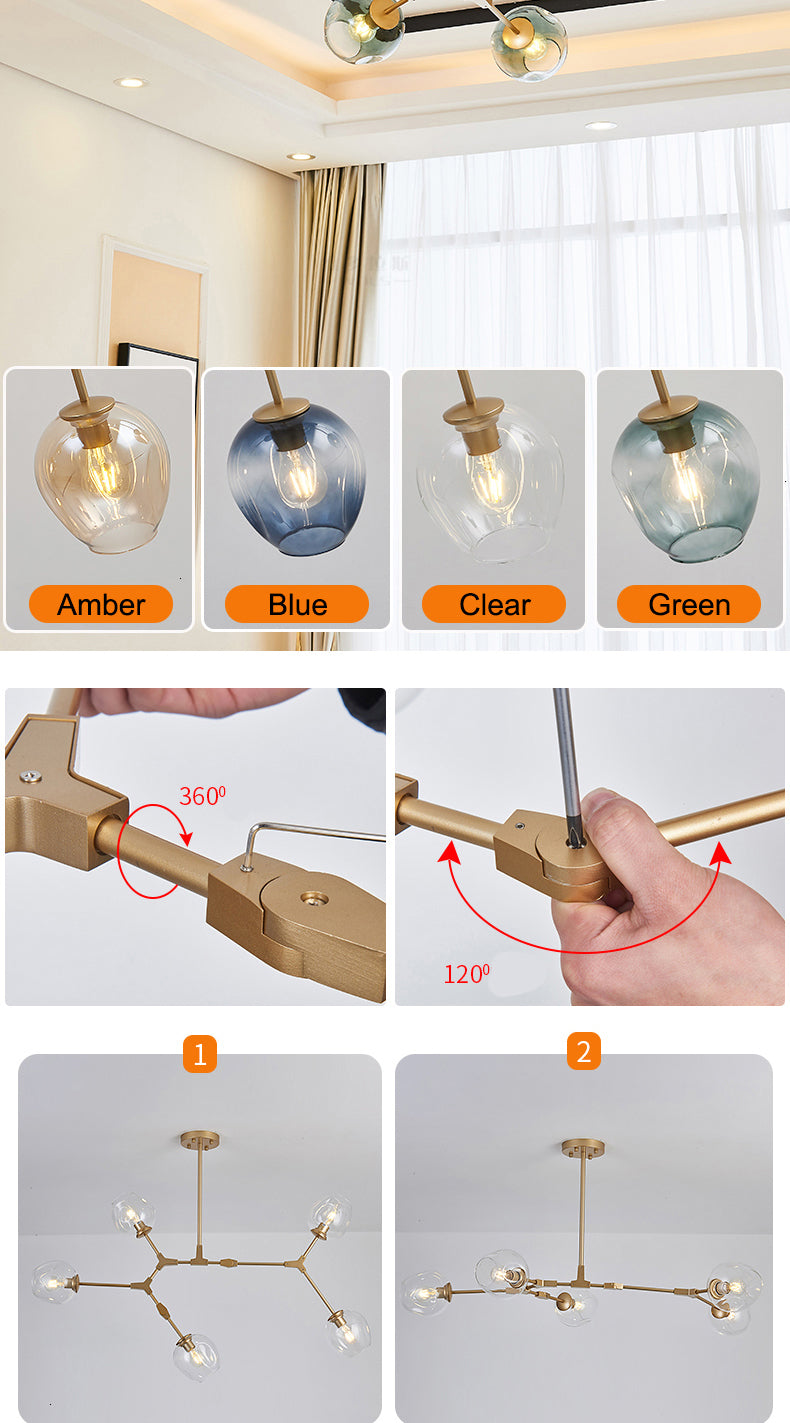 Vintage Loft Industrial Nordic Chandelier For Dining Kitchen Stair Black/gold Suspension Luminaire Modern Chandelier Lighting