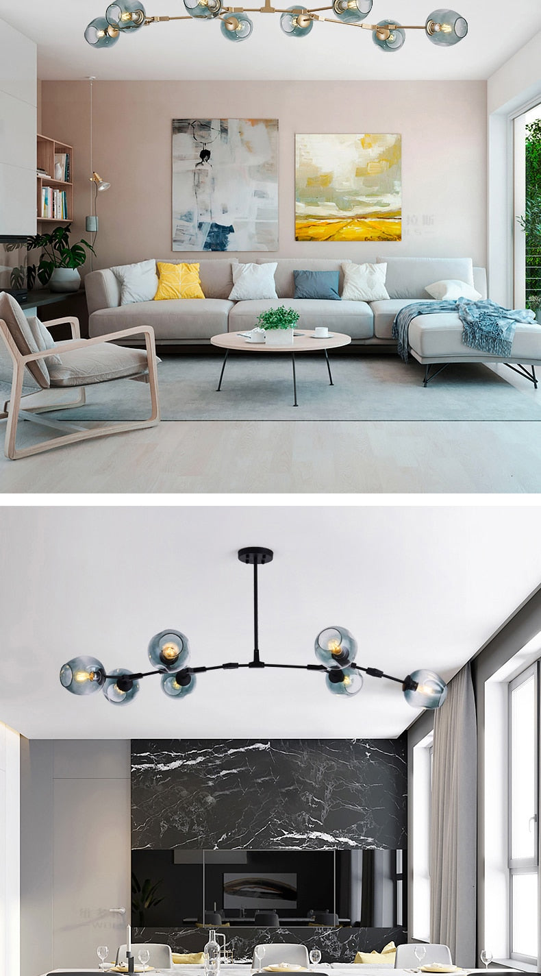 Vintage Loft Industrial Nordic Chandelier For Dining Kitchen Stair Black/gold Suspension Luminaire Modern Chandelier Lighting