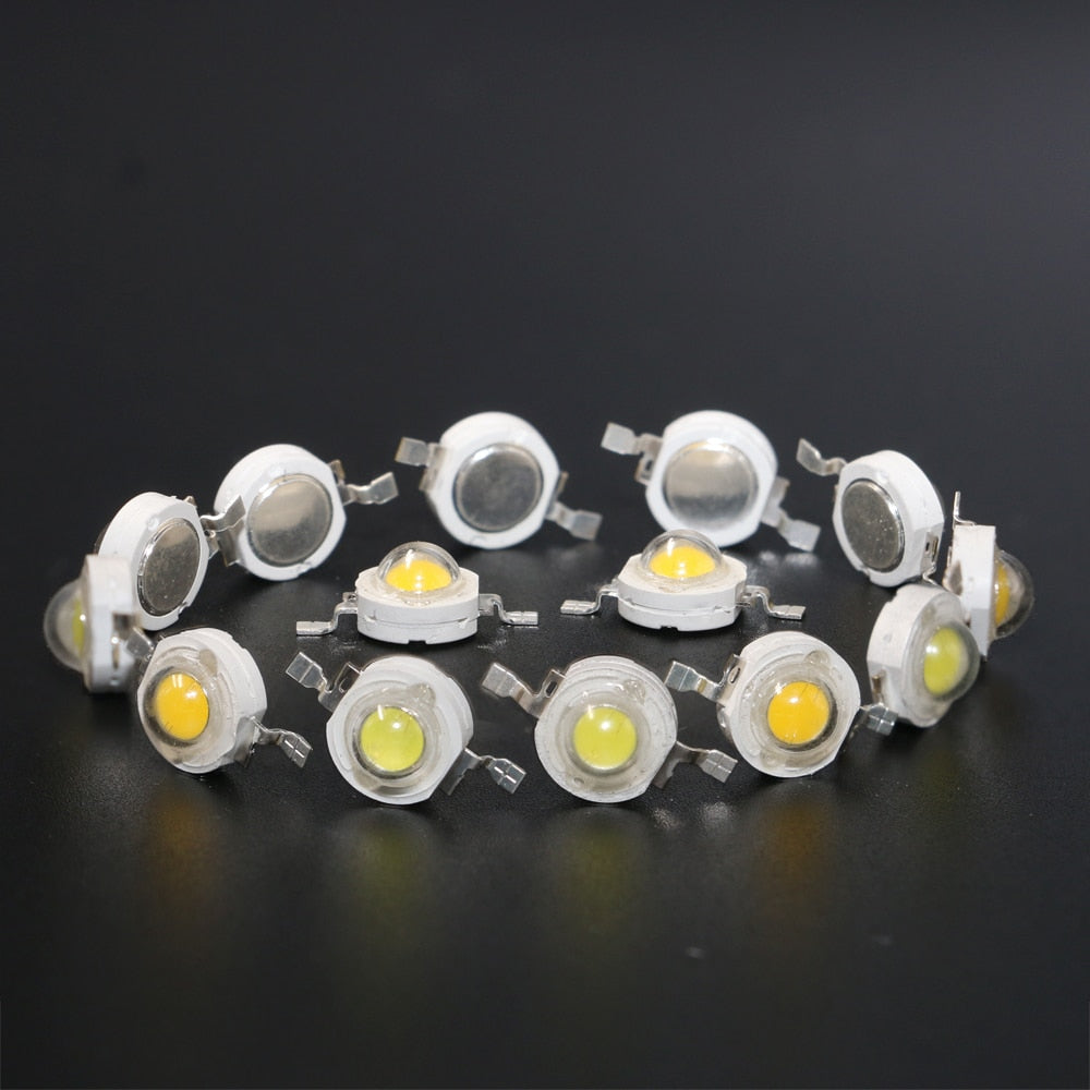 High Power 10pcs 1W 3W 5W DC3.2-3.6V LED Beads Light Diode LED Chip SMD Warm White For SpotLight Downlight DIY Lamp Bulb