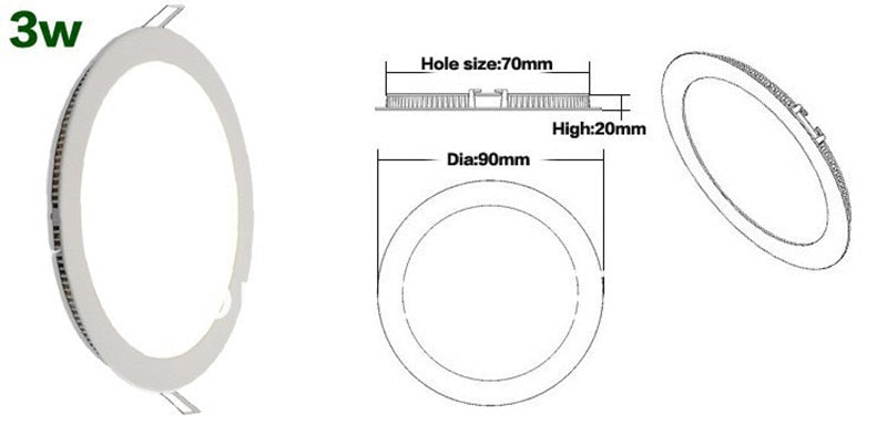 AC/DC 12V 24V led downlight 3W 4W 6W 9W 12W 15W 25W led ceiling recessed grid downlight round indoor light