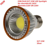 Newest 1pcs PAR20 COB dimmable E27 LED Spot Light 15W par20 Bulb Lamp Warm White/Cool White/Pure White Spot Downlight Lighting